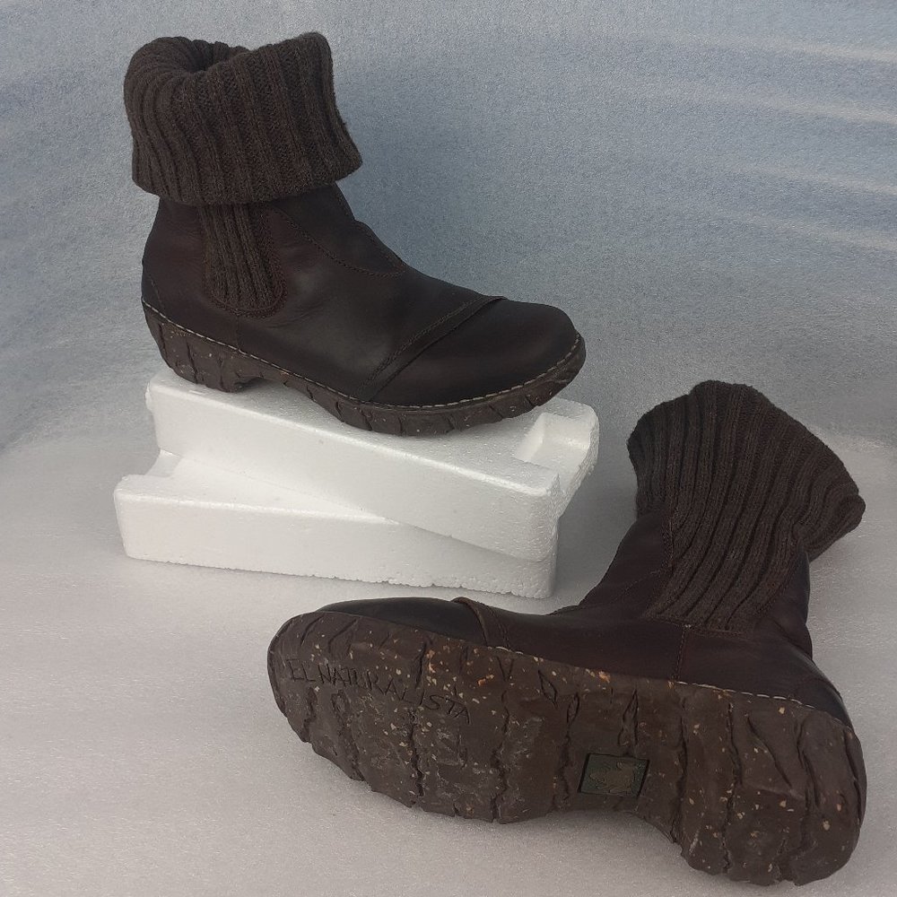 EL NATURALISTA Yggdrasil N097 Chocolate Brown Leather Winter ToeWarmer Boot 9/40